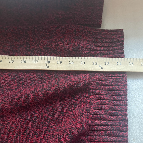 Vtg Y2K Lauren Ralph Lauren Sweater Women XL Red Black Cowl Neck Marled Pullover - Picture 10 of 14